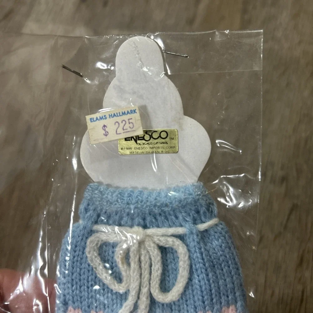 1986 Enesco Babys First Christams Baby Bottle‎ Sewn Cover